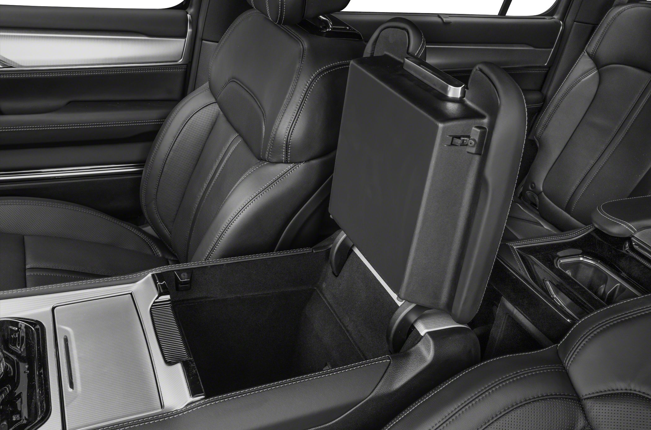 Spacious leather seats with large center console storage compartment