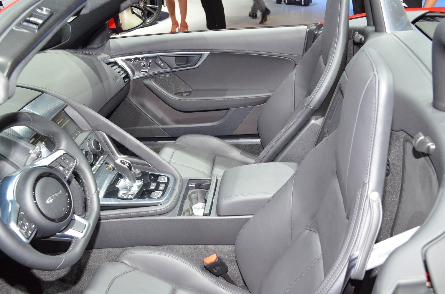 Premium sports convertible interior with leather seats and modern controls