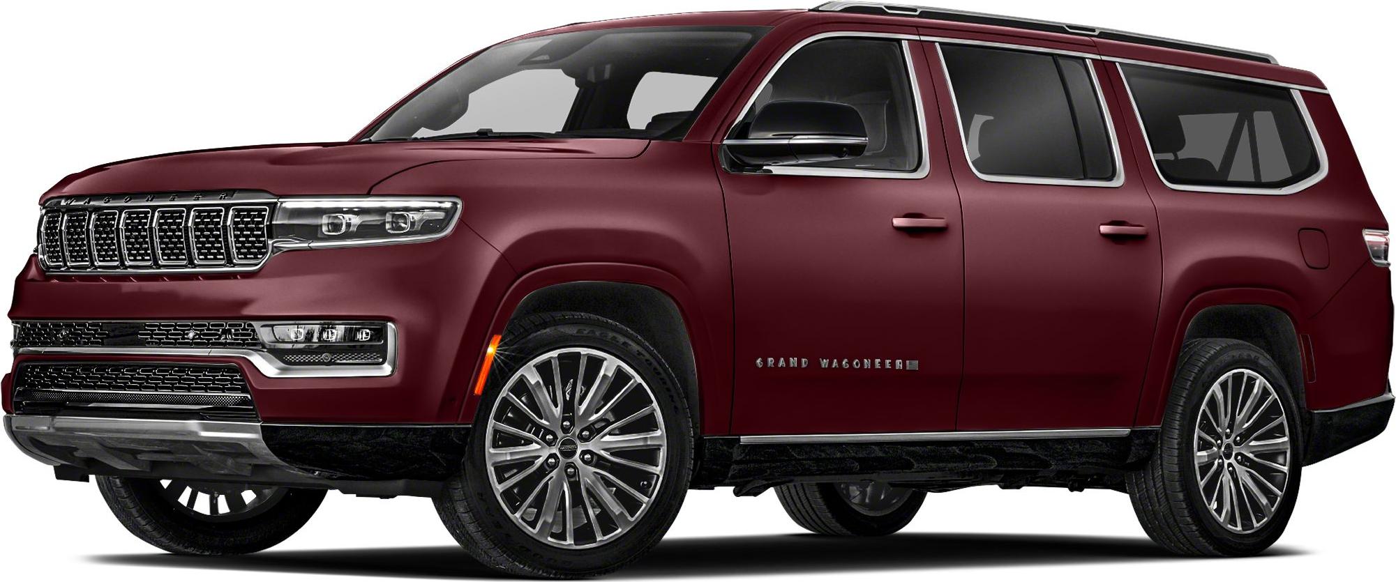 Side view of red luxury SUV with premium wheels and sleek windows