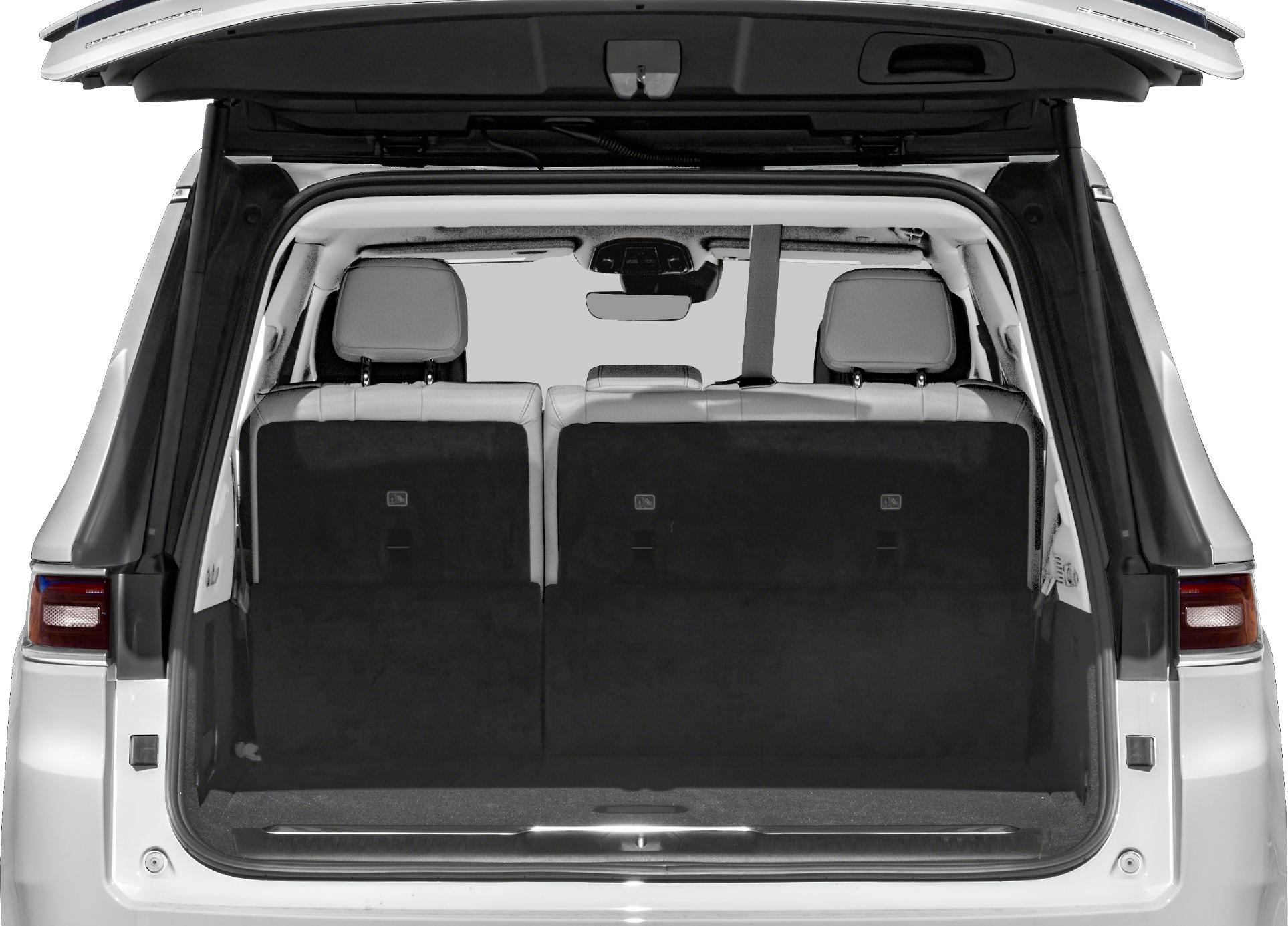 Rear cargo space with seats upright and open trunk hatch