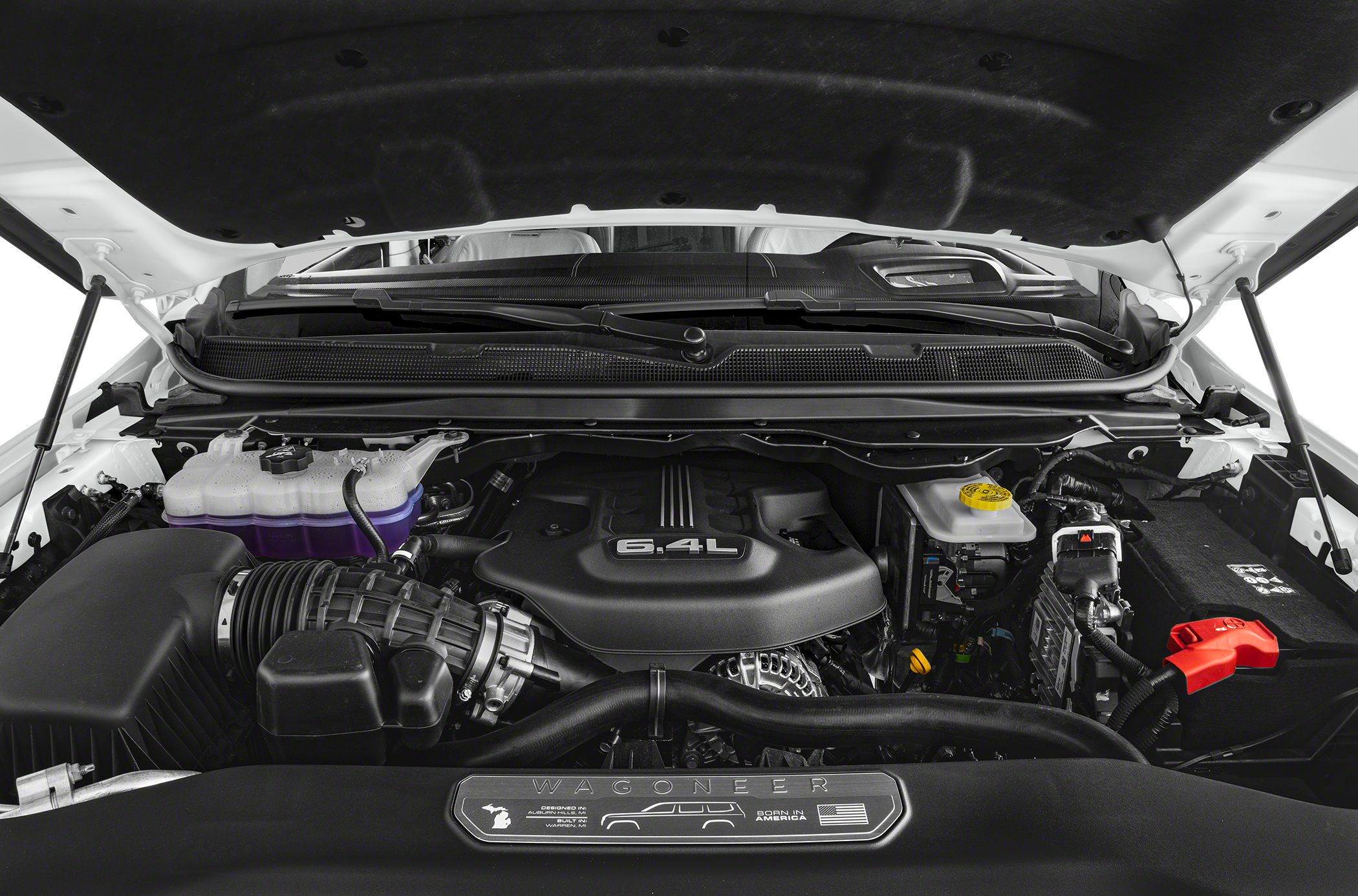 6.4L engine compartment with visible engine cover and components
