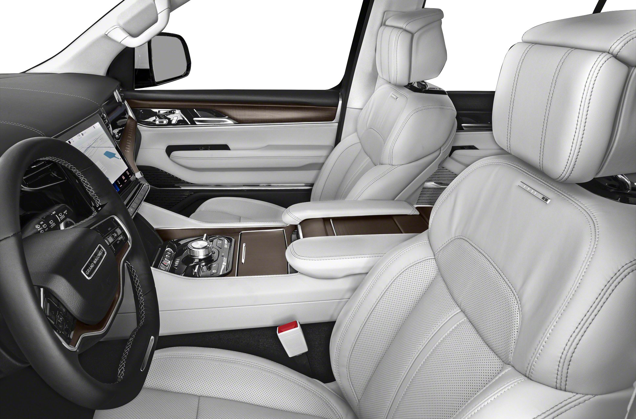 Luxury interior with premium leather seats and modern infotainment system