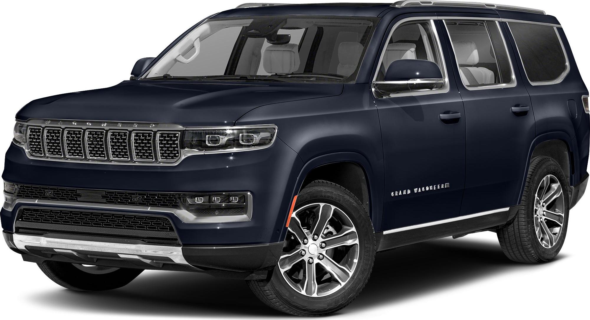 Luxury SUV front side view with distinctive grille and large alloy wheels