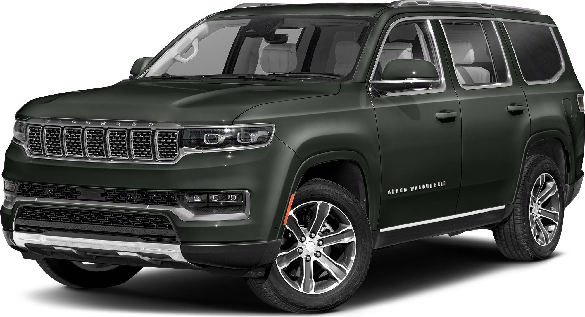 Bold grille and sleek LED headlights on a luxury SUV front and side view