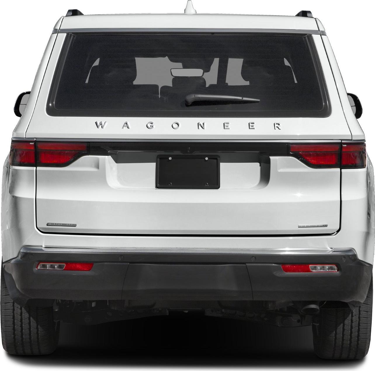 Rear view of SUV with tailgate, rear windshield, and lights