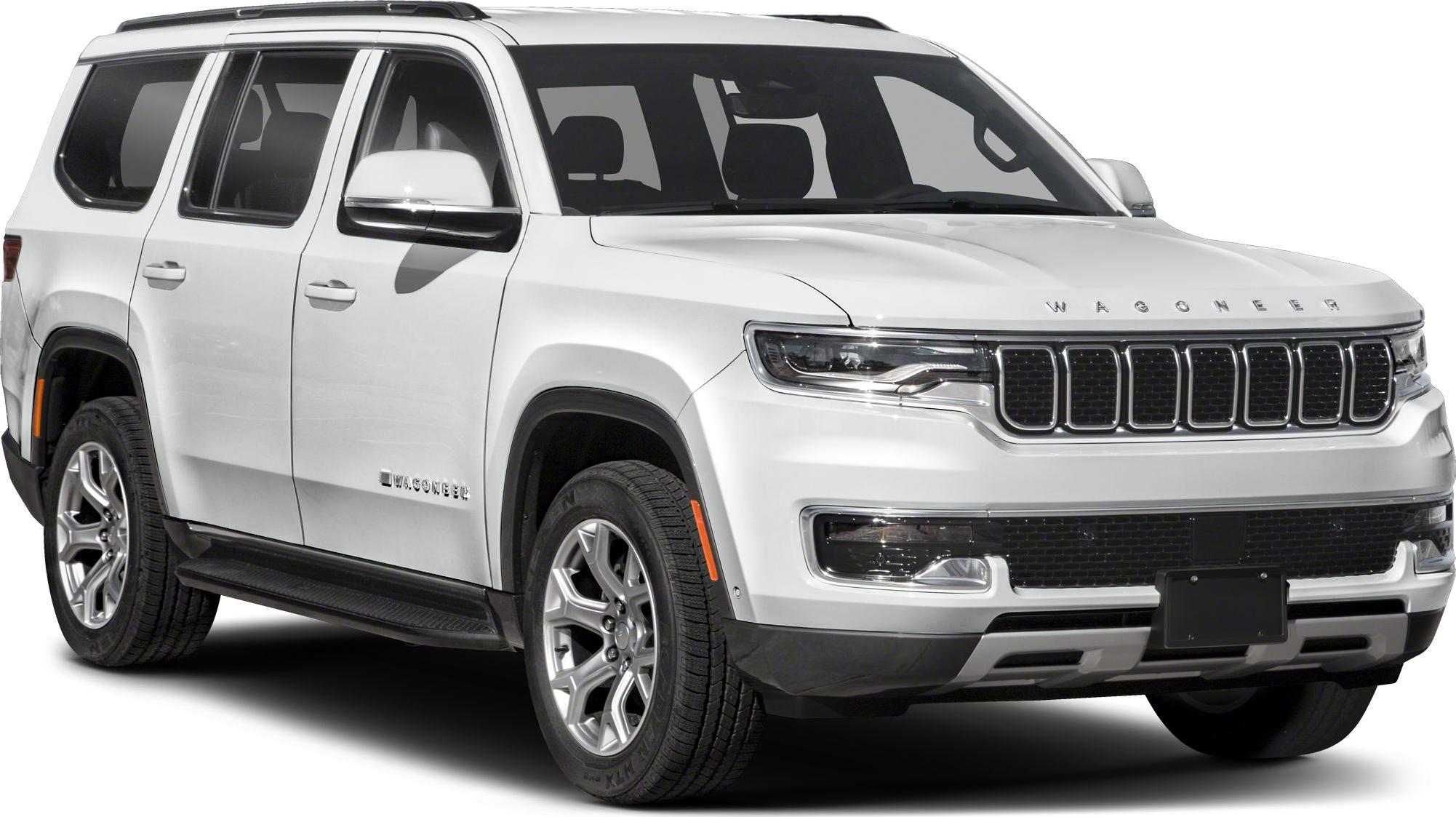 White SUV with modern front grille and LED headlights