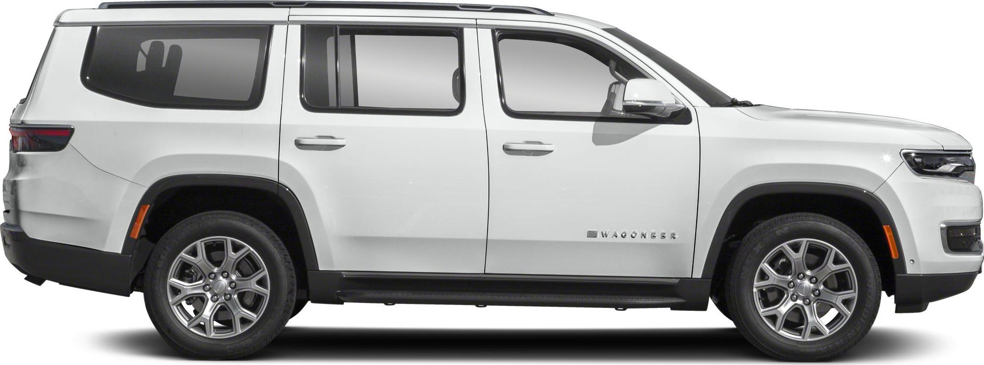 Side profile of white 4-door SUV with alloy wheels