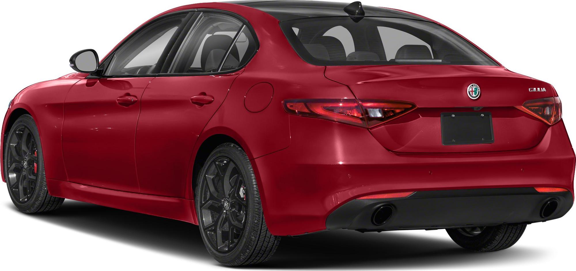 Rear three-quarter view with black alloy wheels