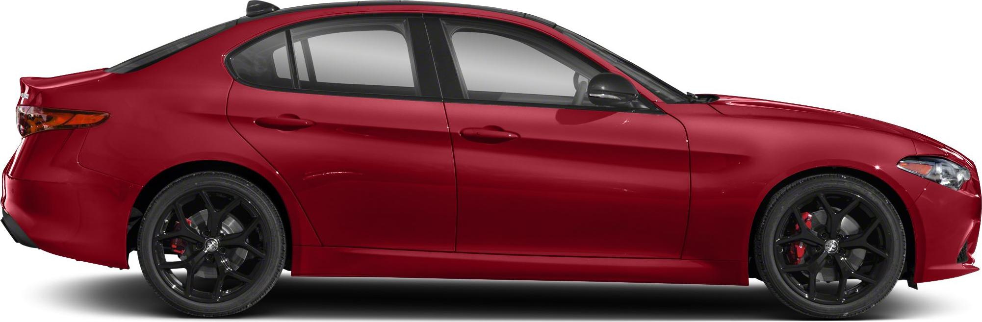 Smooth side profile of sedan with black alloy wheels and aerodynamic design