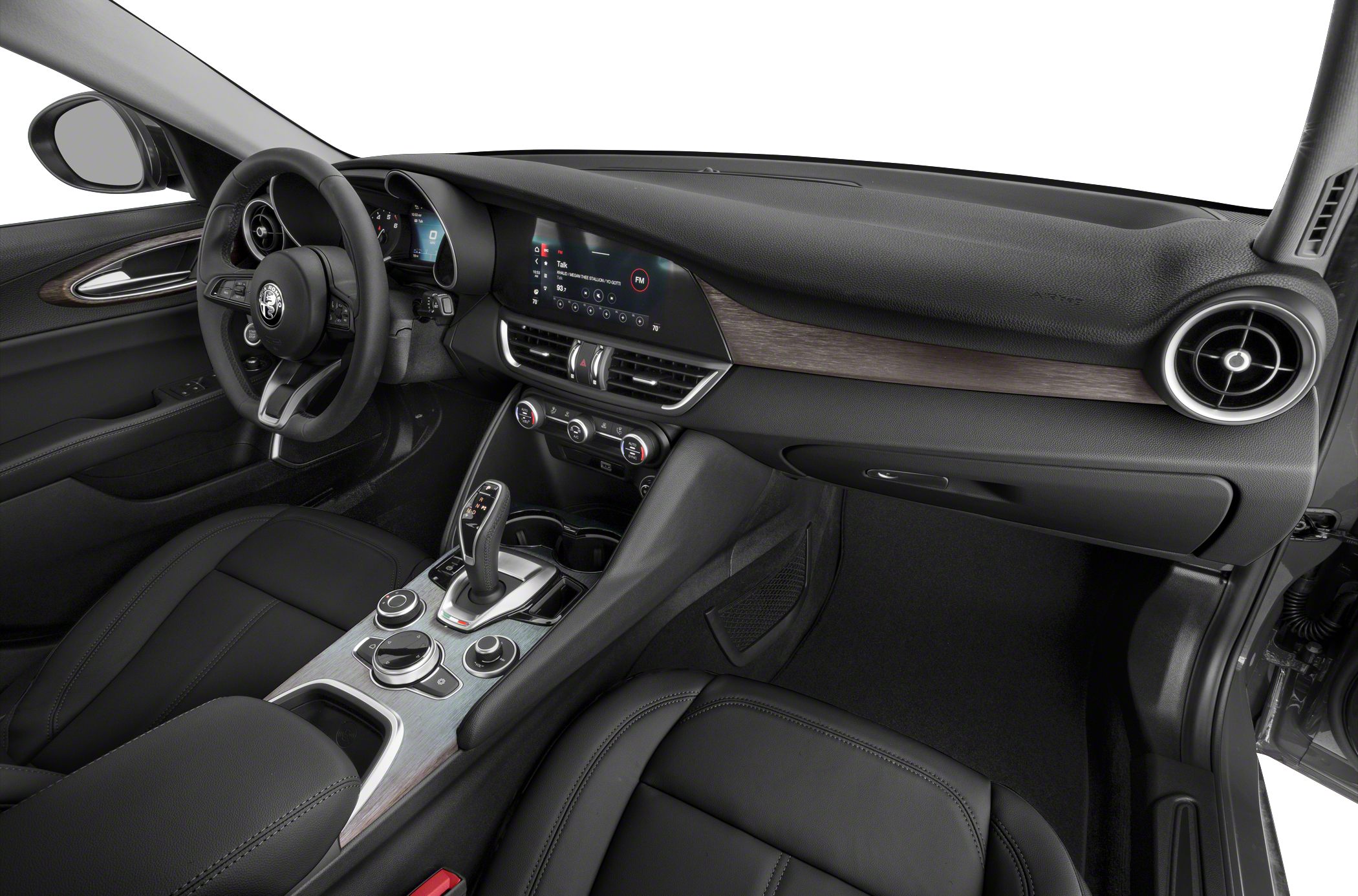 Modern dashboard with digital display and center console controls