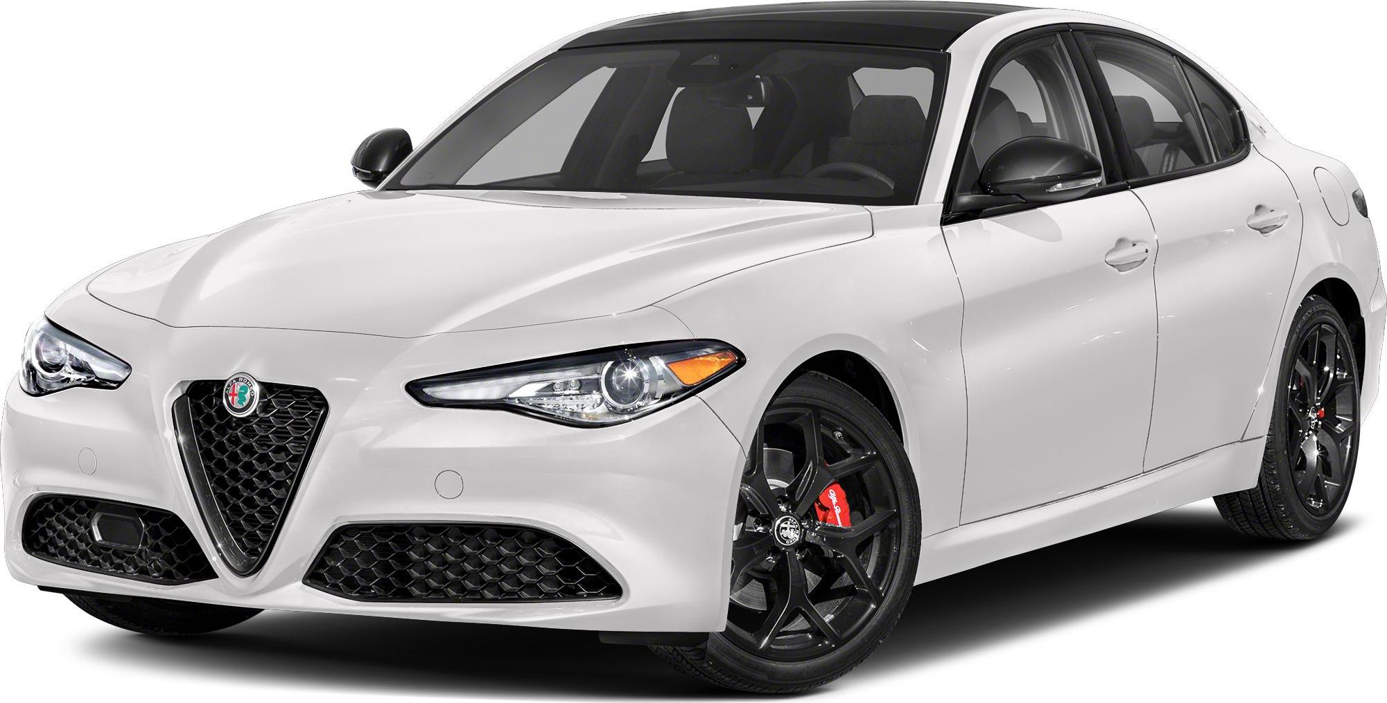 White sedan front-side view with LED headlights and black multi-spoke wheels
