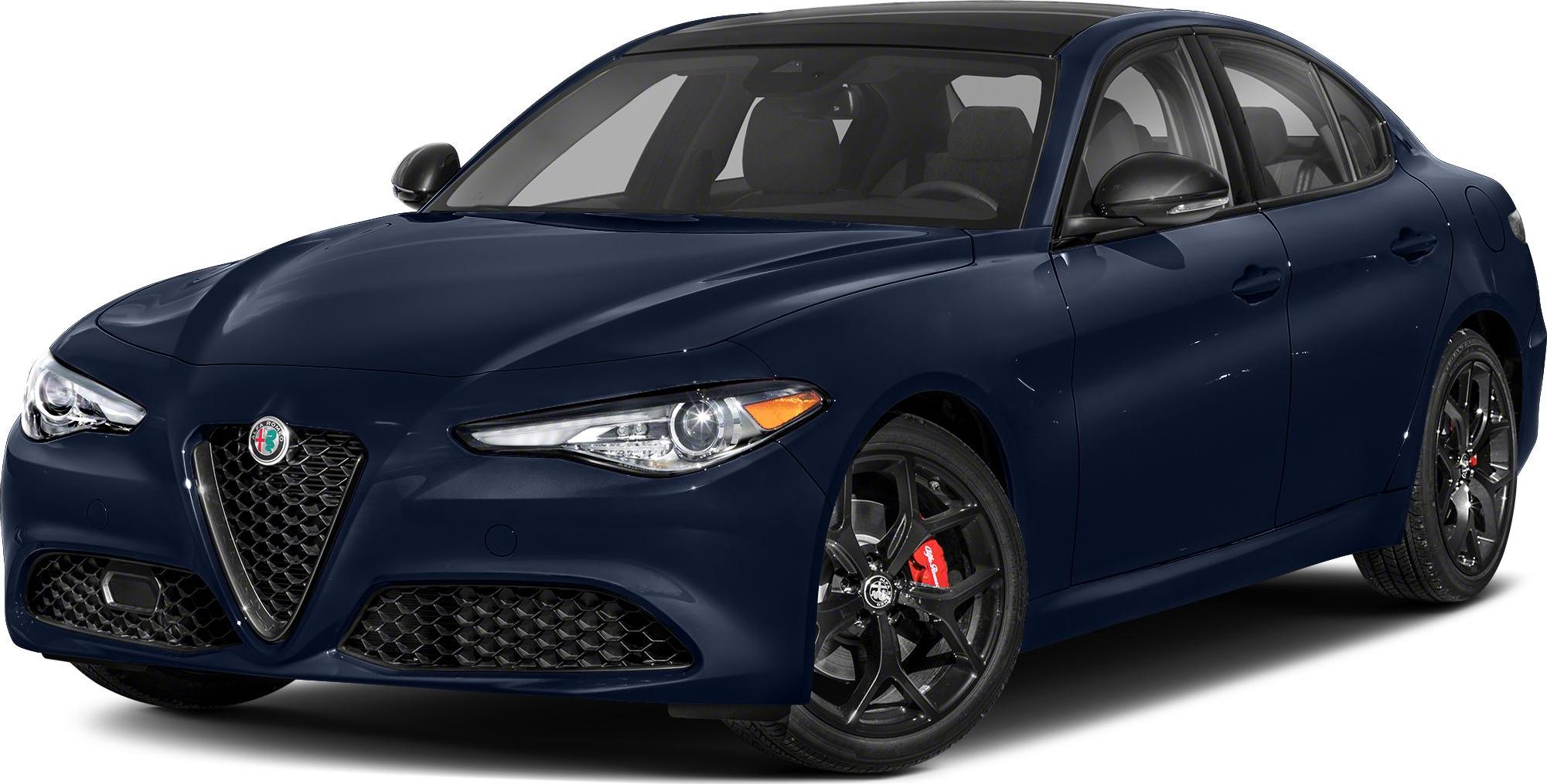 Front angle with signature grille, sharp headlights, and sporty black wheels