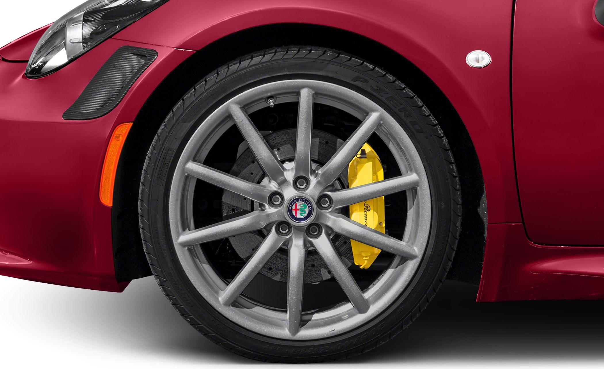 Multi-spoke alloy wheel with yellow brake caliper