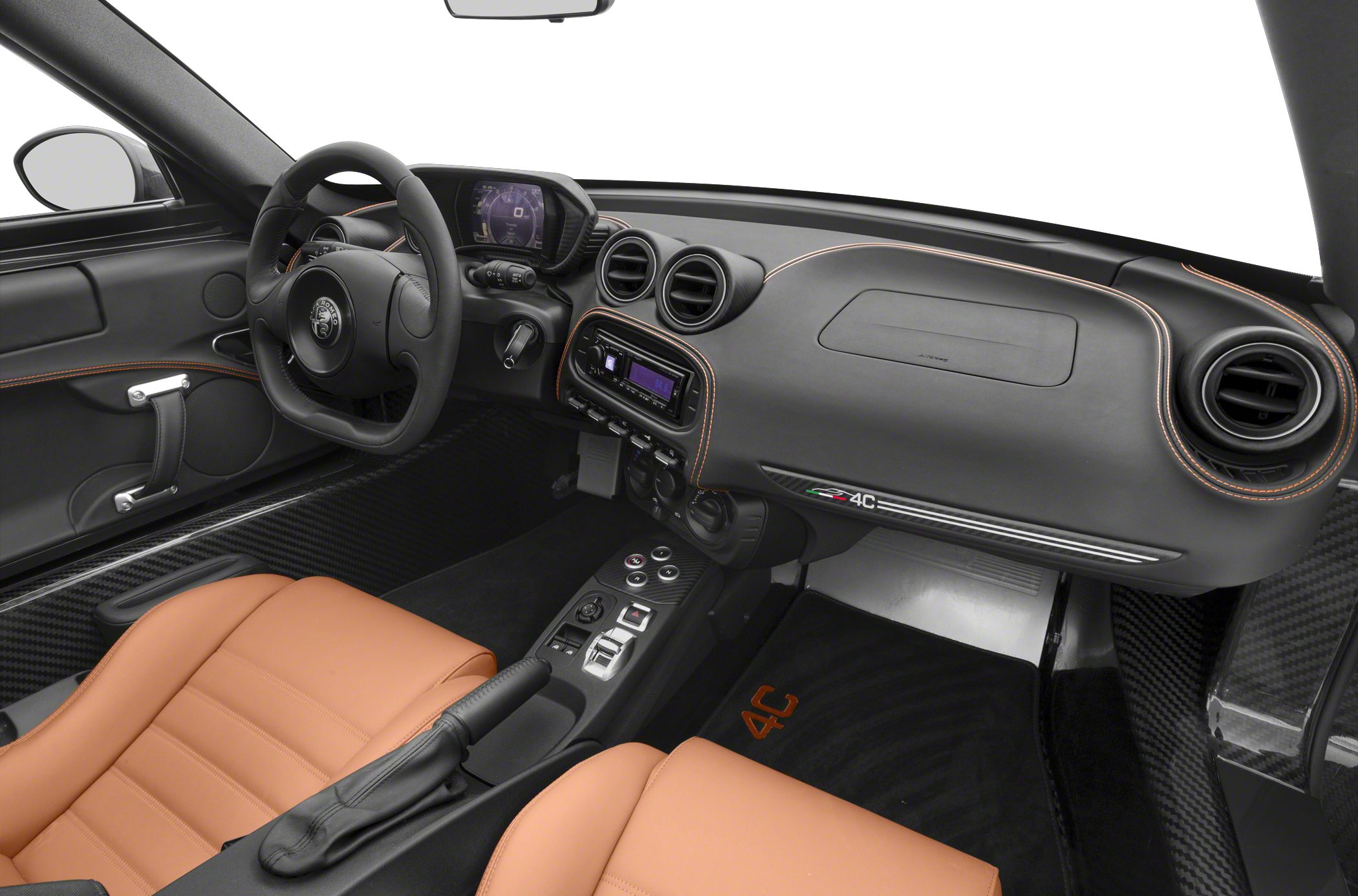 Sporty interior with leather seats and advanced dashboard display
