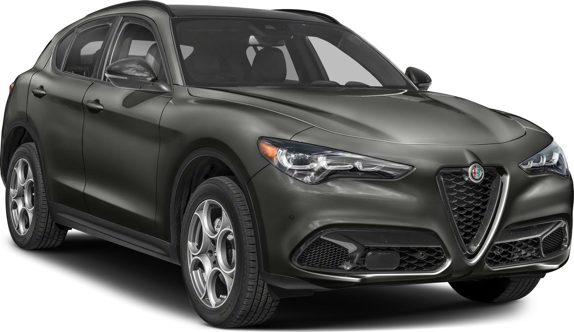 Front fascia with triangular grille and unique multi-hole wheels