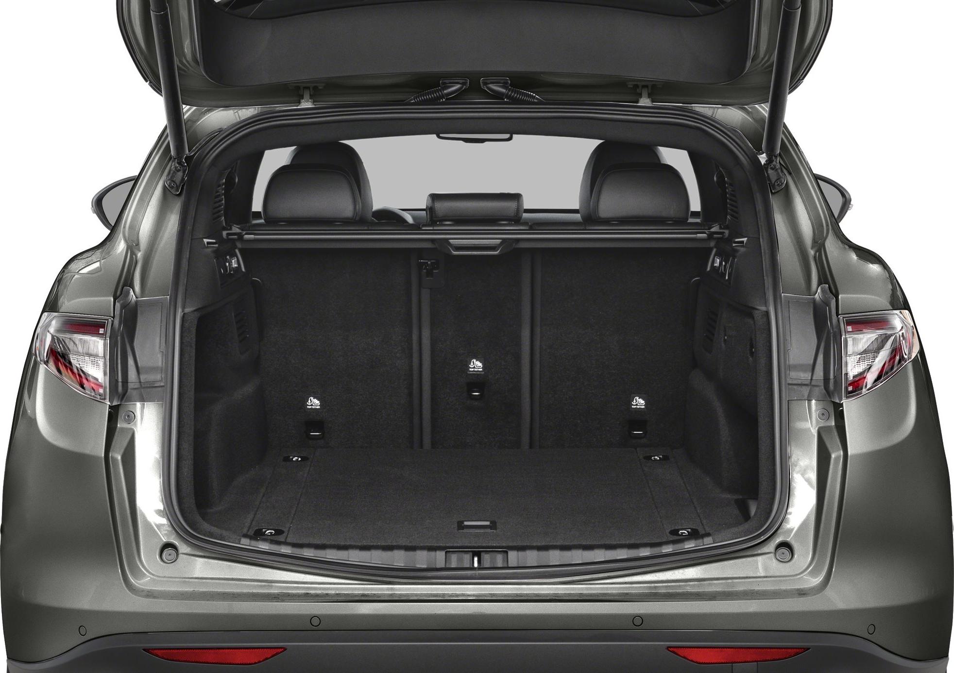 Spacious and well-organized SUV cargo trunk with foldable rear seats