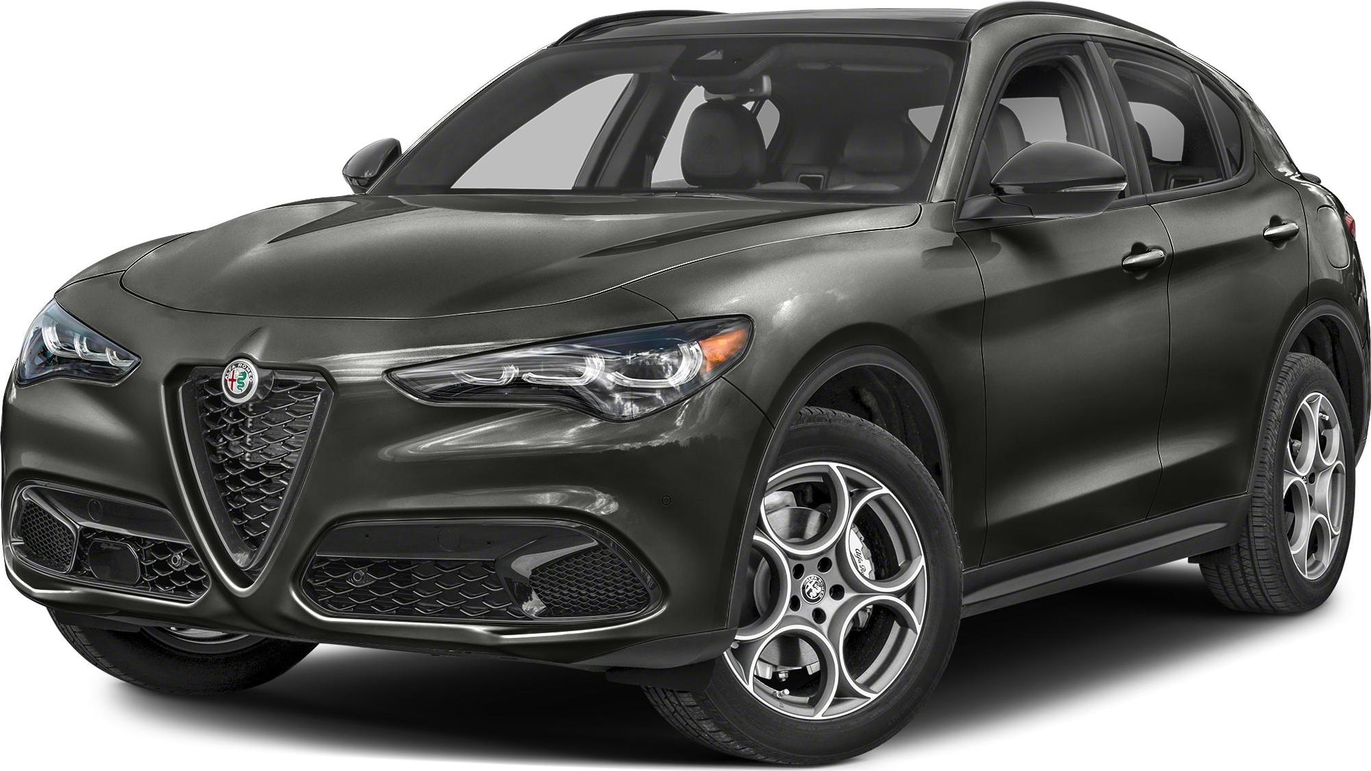 Front view of SUV with distinctive grille and alloy wheels