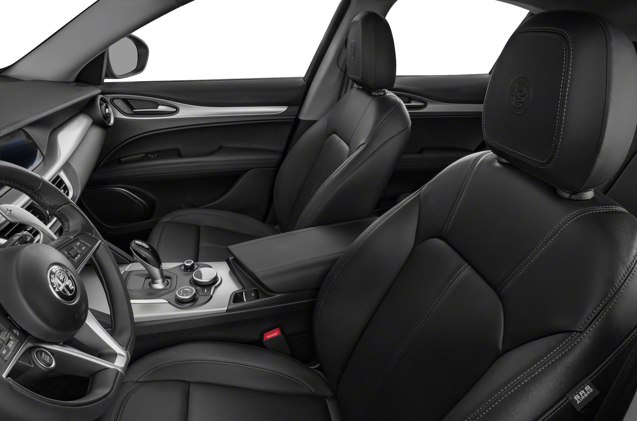 Premium leather seats and modern center console controls