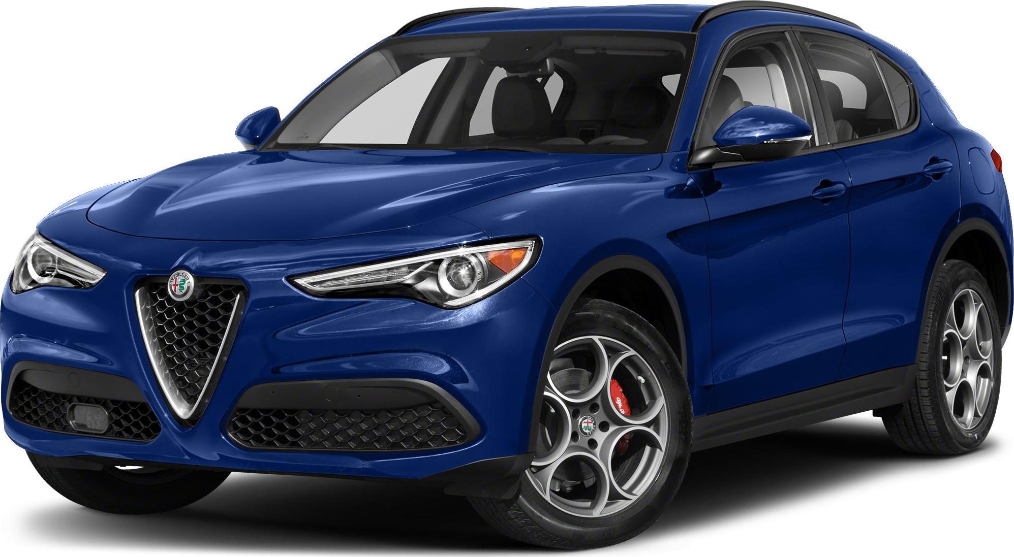 Front angled view with shield grille, headlights, and alloy wheels