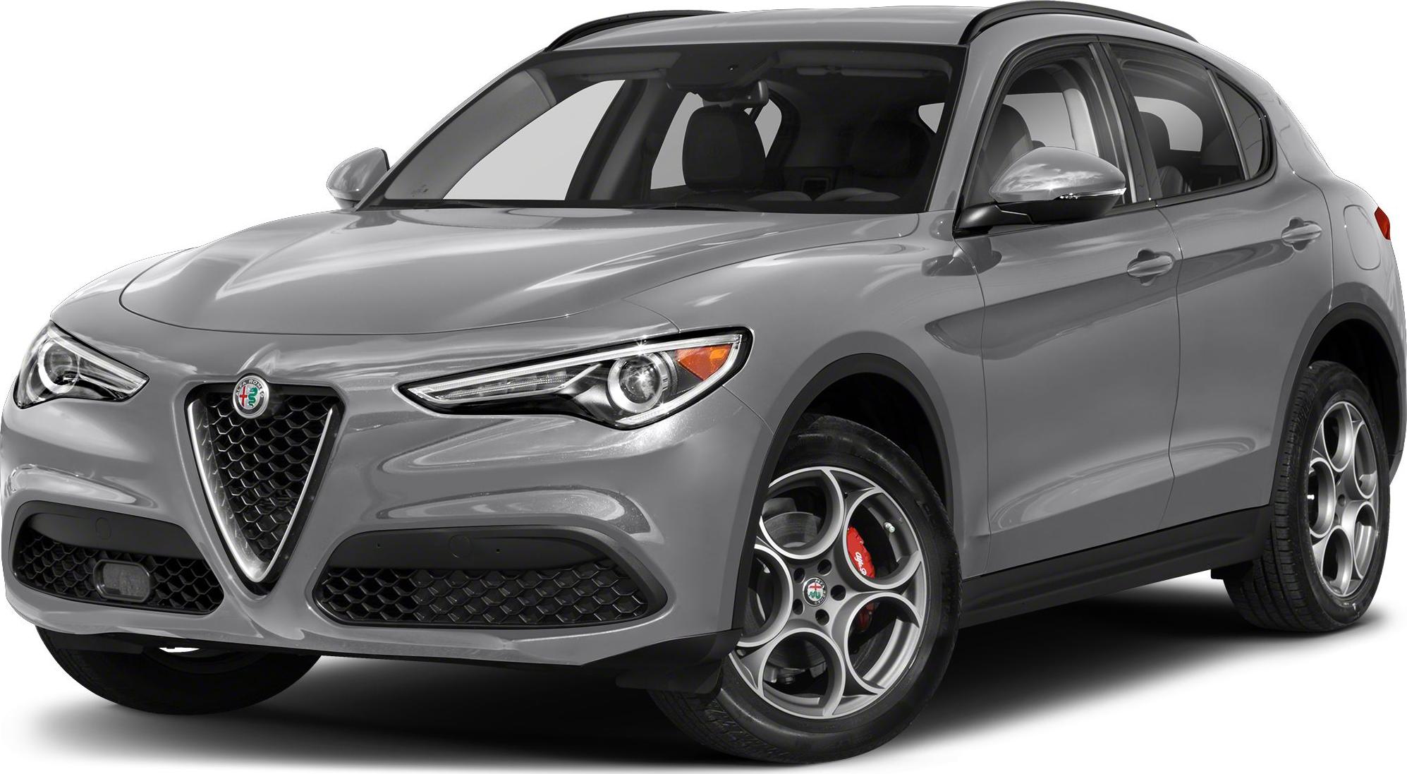 Front angle of SUV with signature grille and unique five-hole wheels