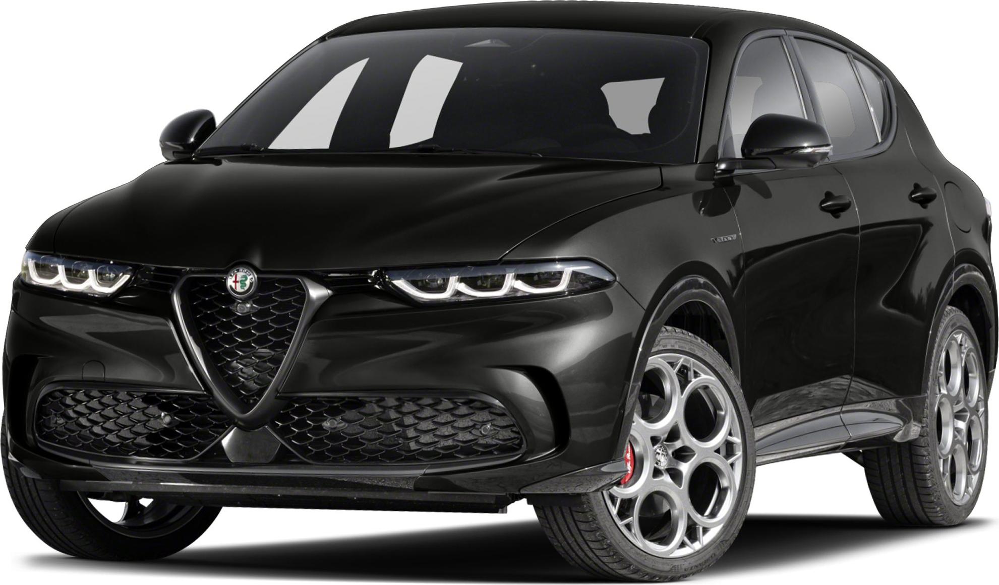 Front grille, LED headlights, and distinctive alloy wheels on black SUV