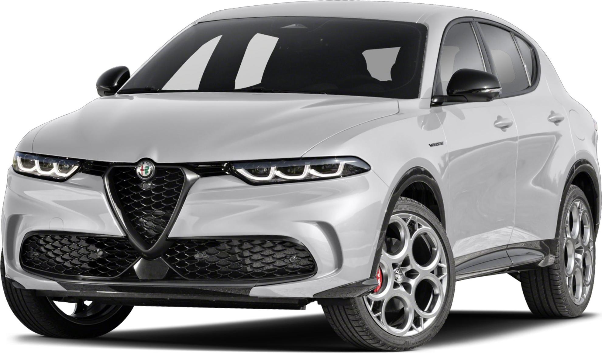 Front view with LED headlights and triangular grille