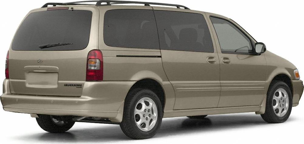 Rear side view of a minivan with sliding doors and rear hatch.