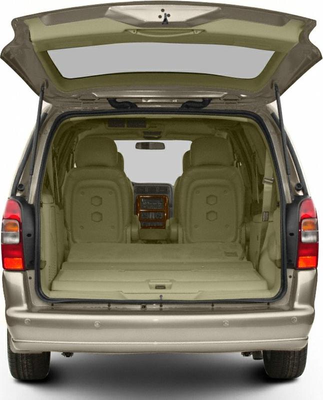 Rear cargo area with open hatchback and folded seats