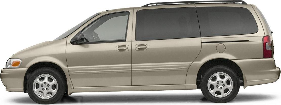 Side profile of a minivan with sliding doors and roof rails