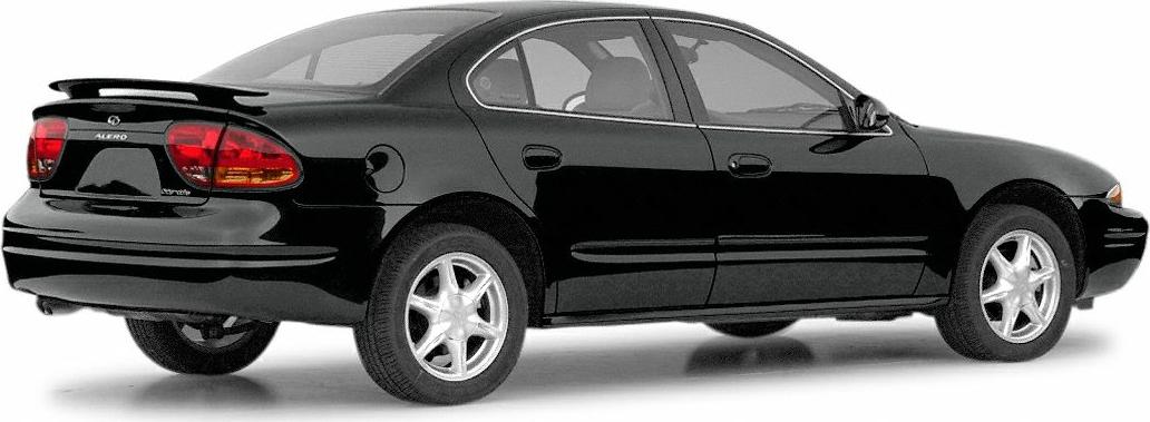 Black sedan rear and side profile with alloy wheels and rear spoiler.