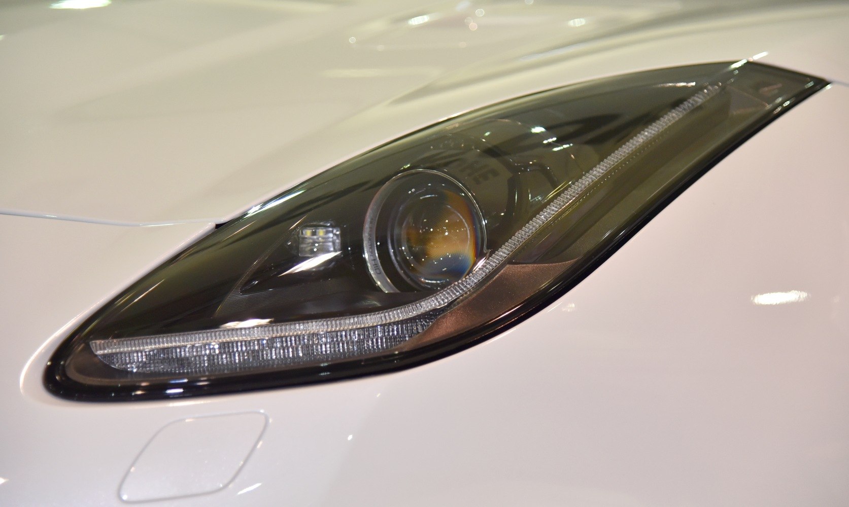Close-up of sleek projector and LED headlight unit