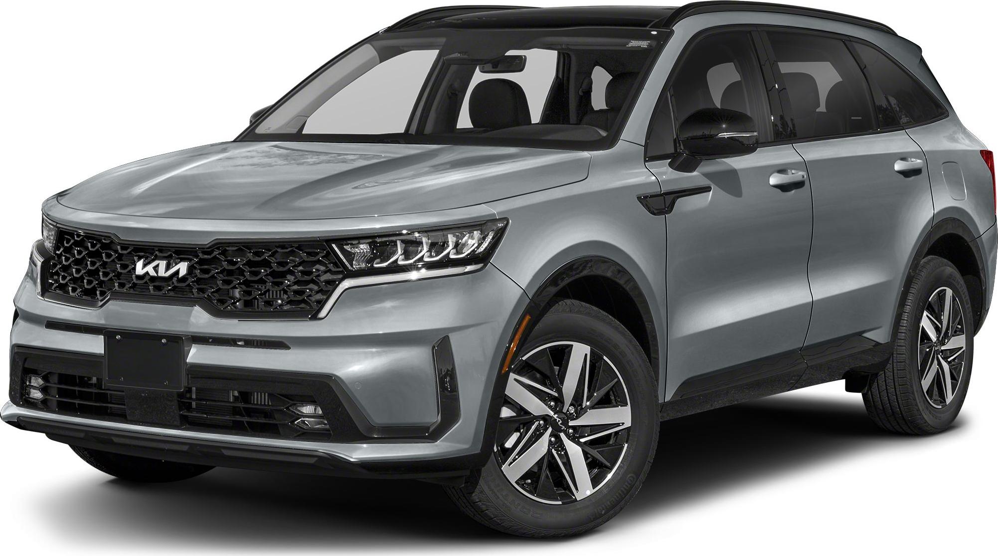Silver SUV front with LED headlights and distinctive grille