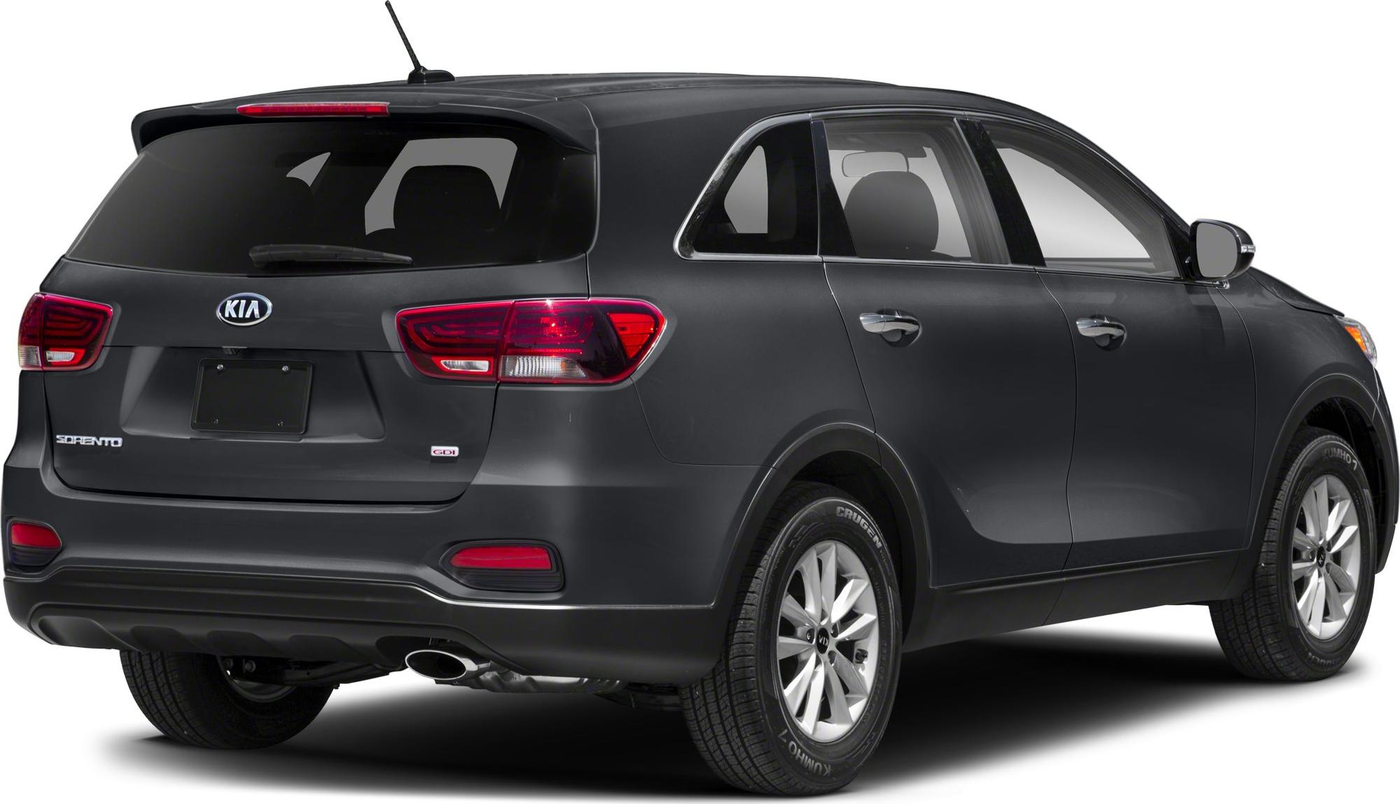 Rear and side profile of a modern mid-size SUV with distinct tail lights and alloy wheels