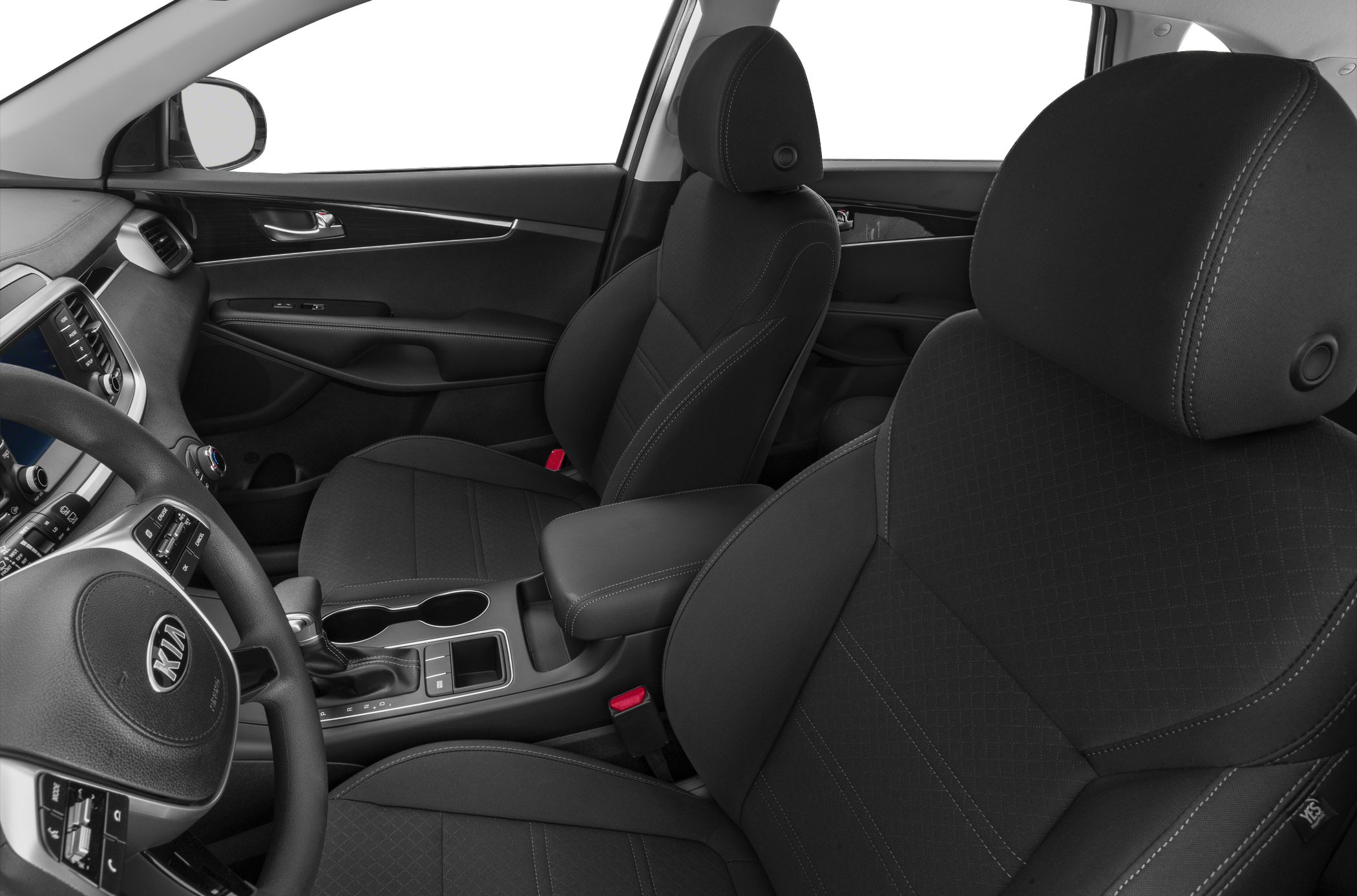 Front seats and dashboard interior of 2018 Kia SUV