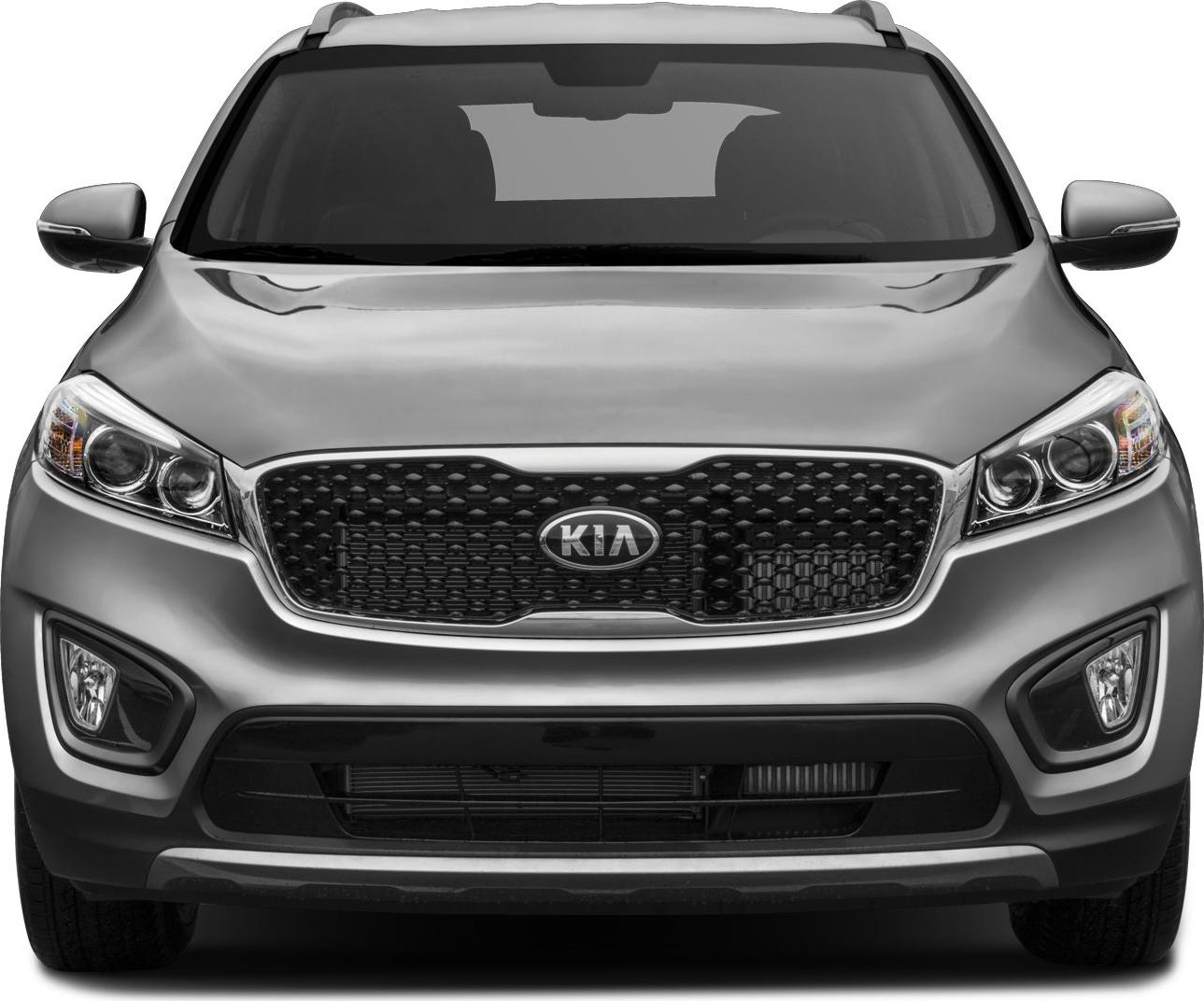 Front view with prominent grille and dual projector headlights