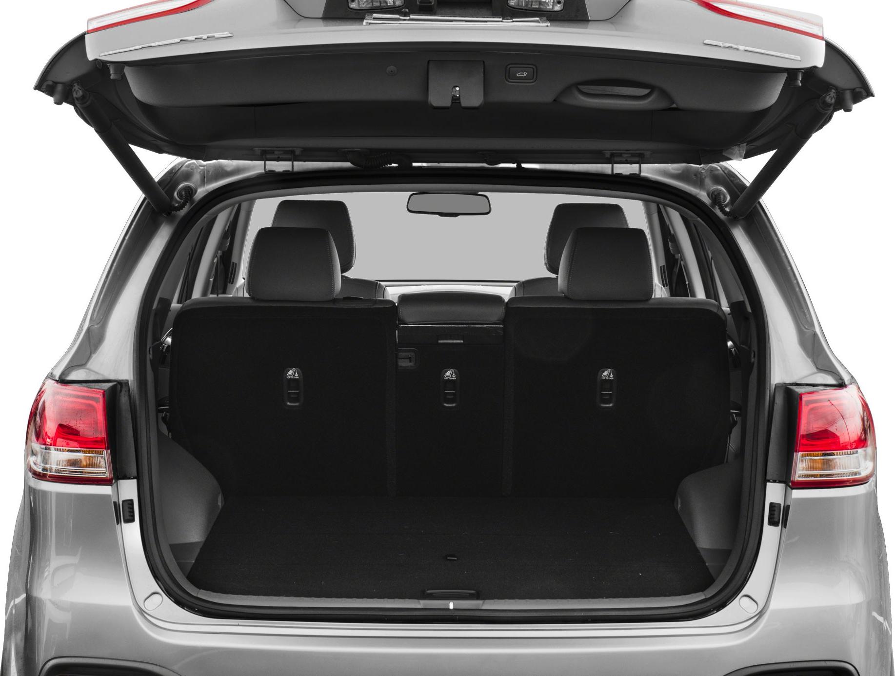 Open trunk and spacious rear cargo area with rear seats upright