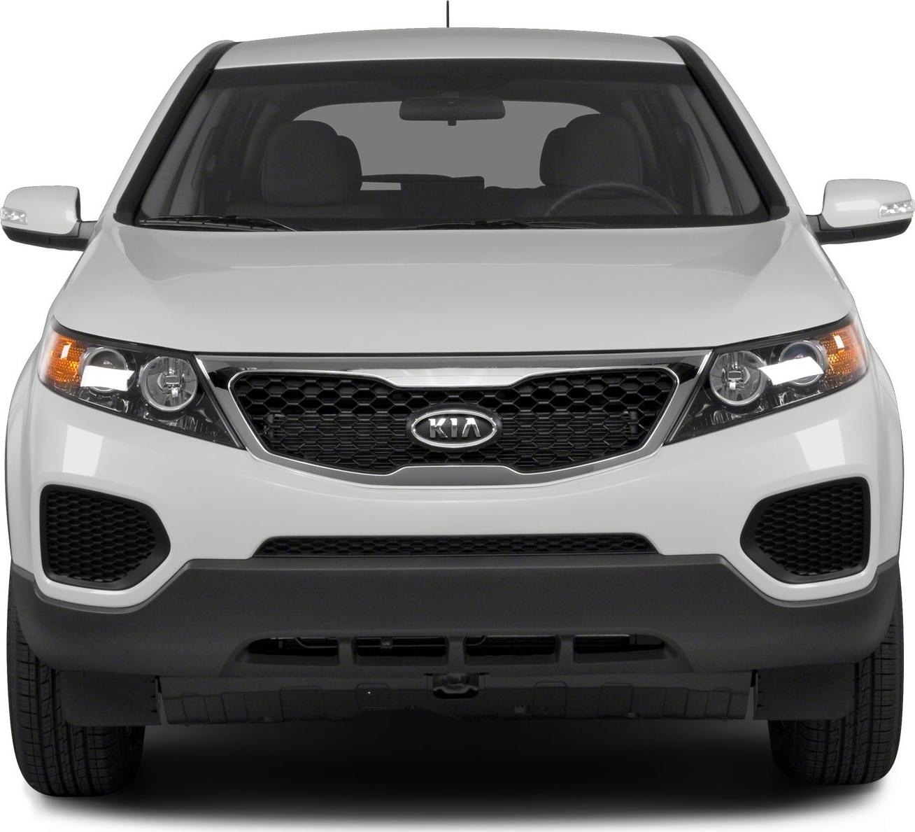 Front view with honeycomb grille and projector headlights