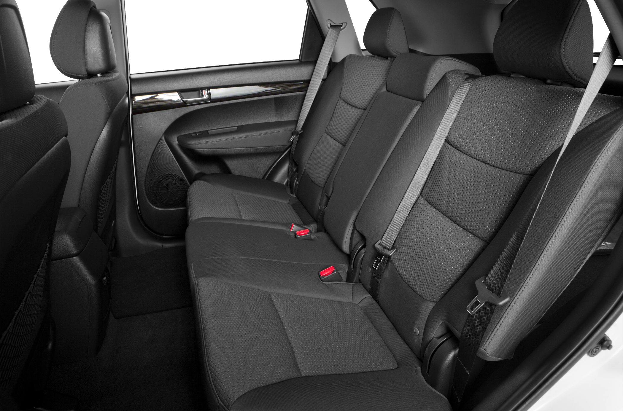 Spacious rear seating with seatbelts and black upholstery