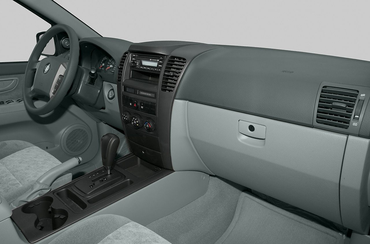 Dashboard and center console with automatic gear shifter and air vents