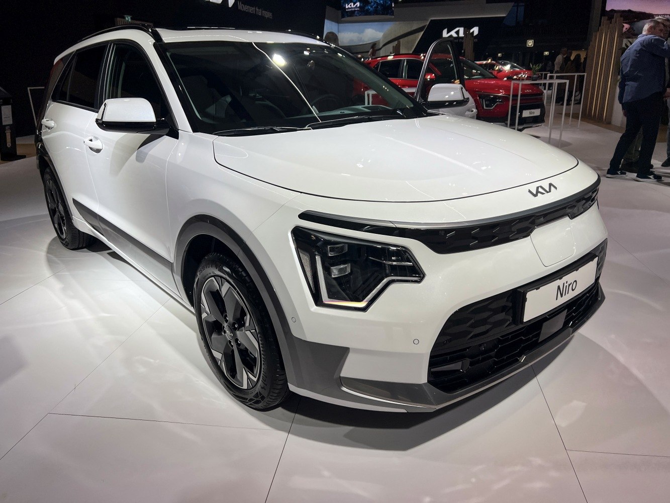 White subcompact SUV with geometric LED headlights and black grille.