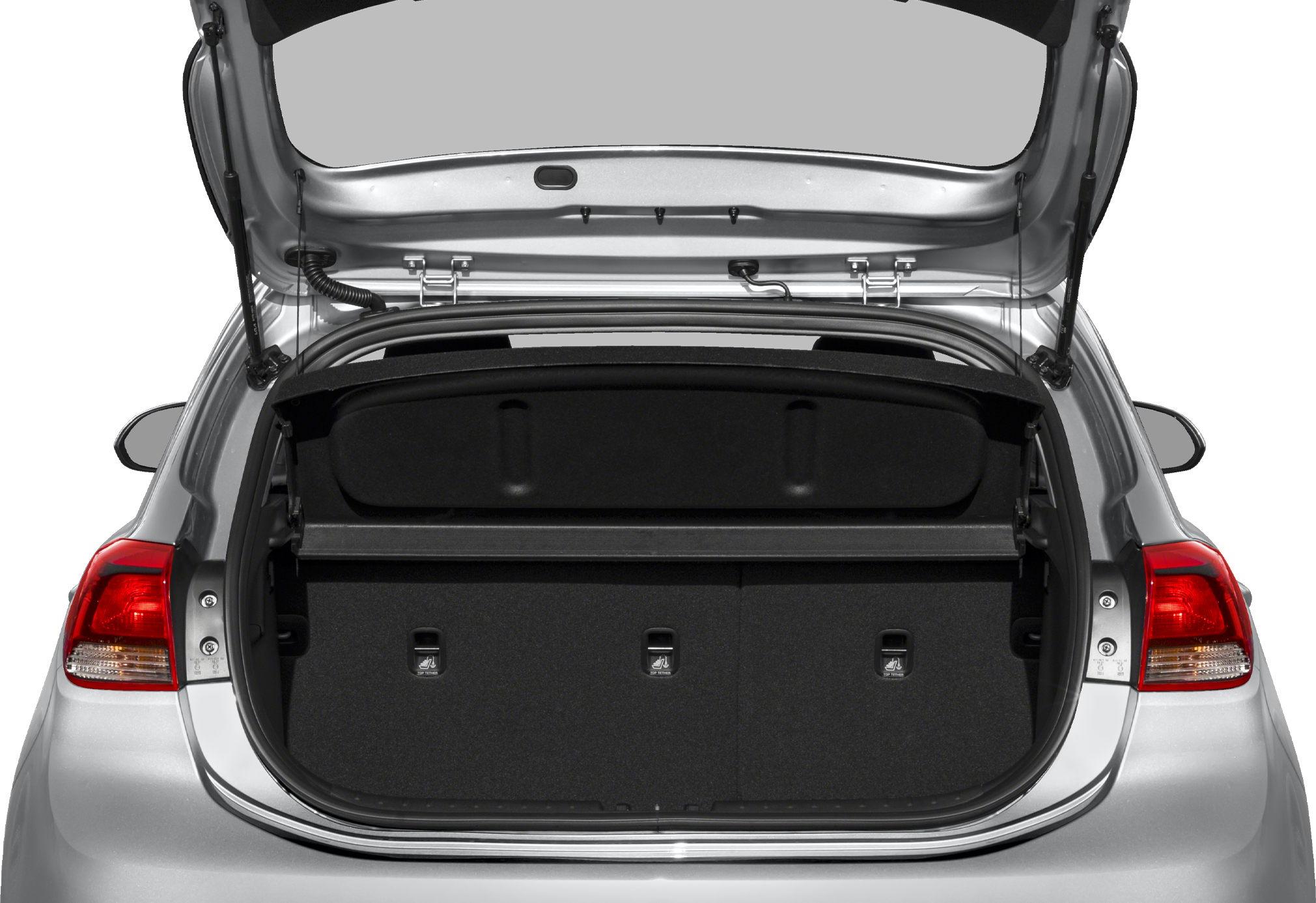 Open hatchback trunk showing spacious cargo and seat-release handles