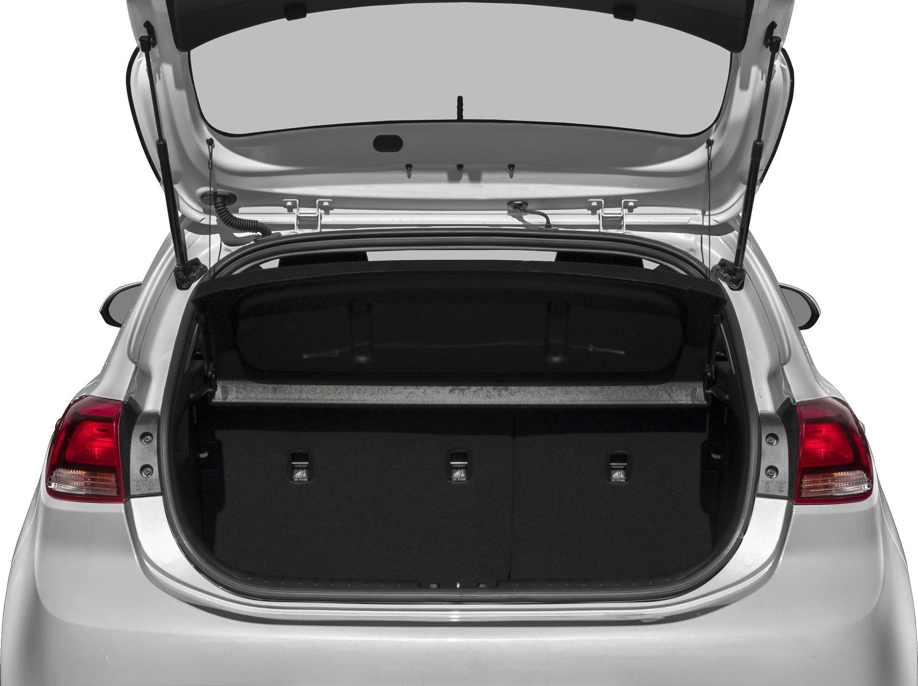 Open hatchback trunk with visible cargo space and rear lights.
