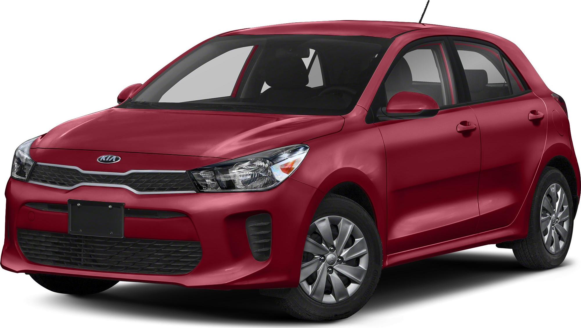 Red compact hatchback with modern headlights and distinctive grille