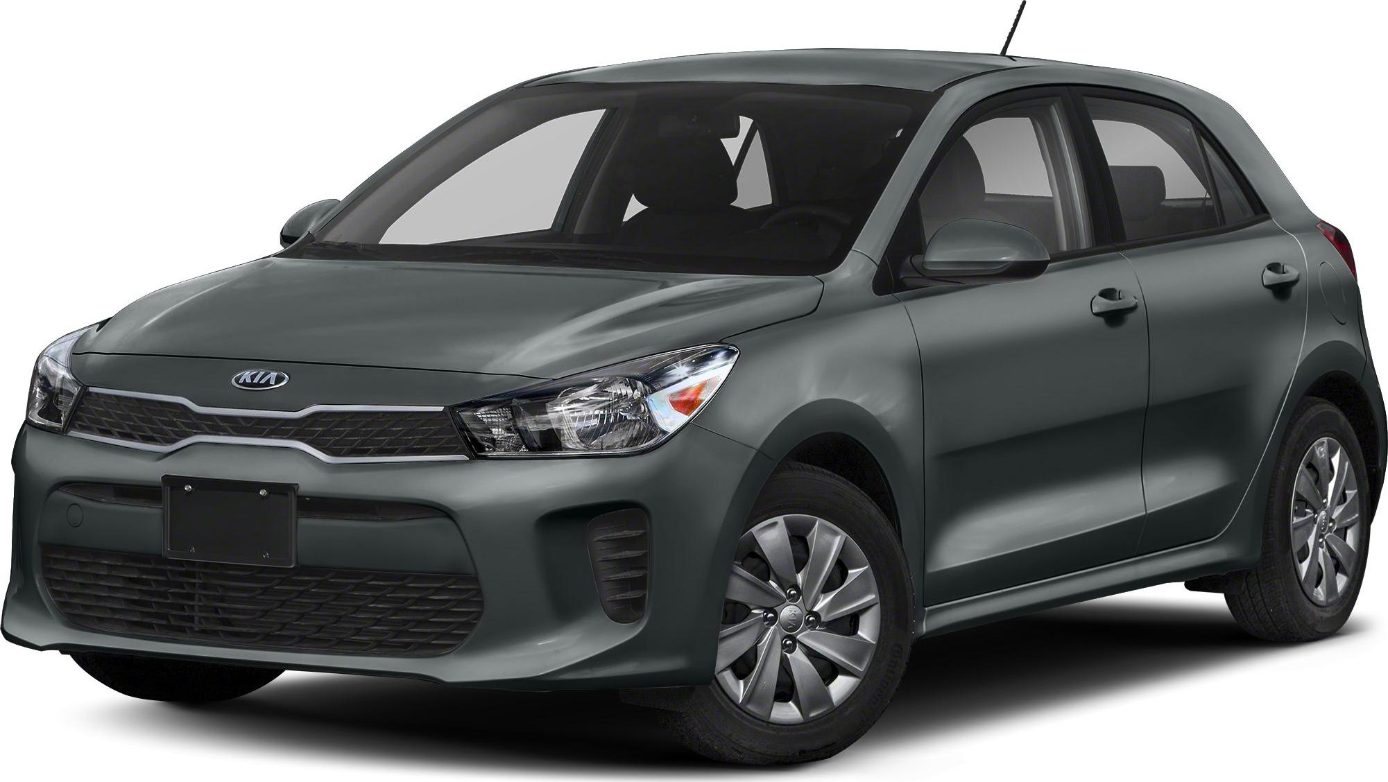 Compact hatchback front 3/4 view with modern headlights and chrome grille