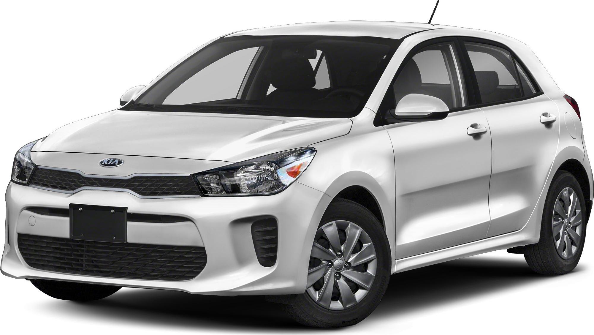Front view of compact hatchback with sleek headlights and grille