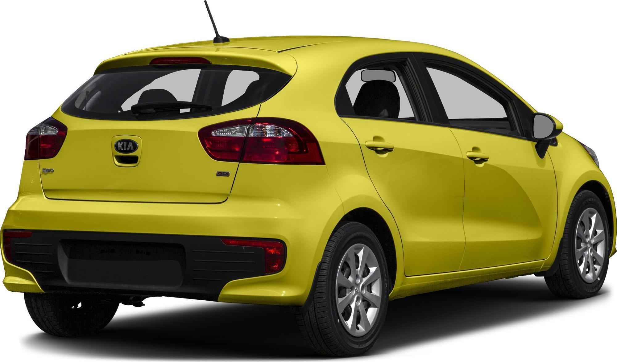 Compact hatchback rear with distinct taillights and bumper design