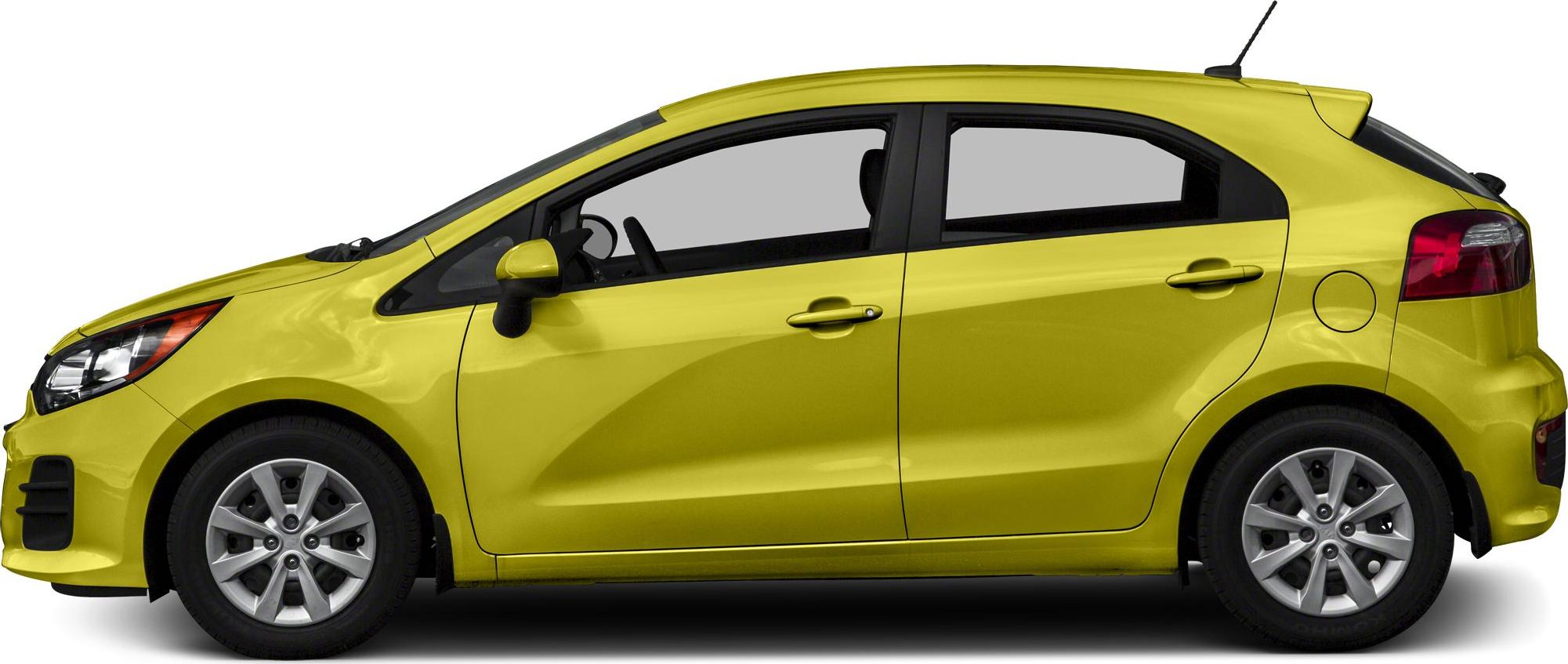 Yellow compact 5-door hatchback side profile