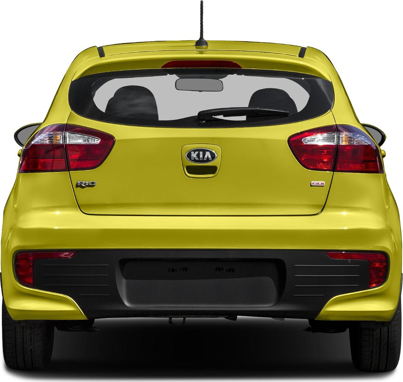 Rear view of a modern compact hatchback with distinct tail lights and rear windshield wiper