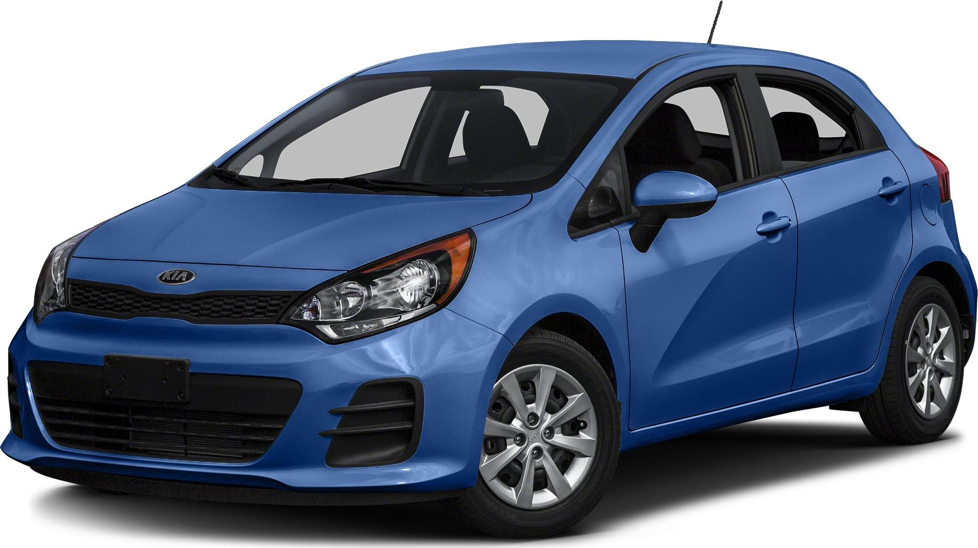 Blue hatchback with modern headlights and aerodynamic body