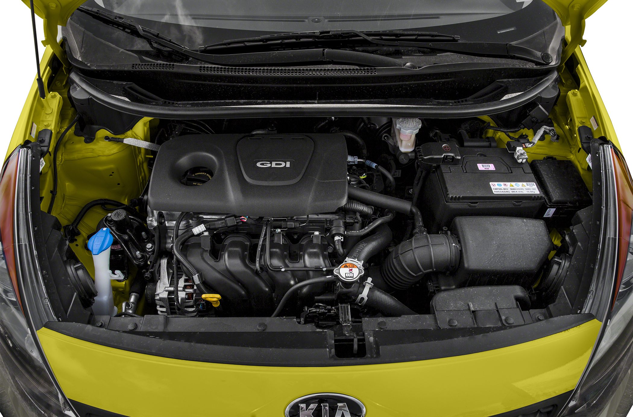 Engine bay with GDI gasoline engine and components
